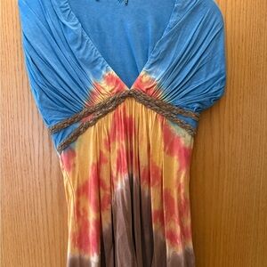 Tie-Dye V-Neck Women Top